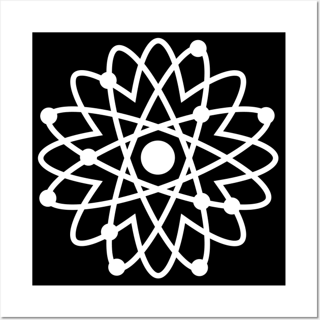 White Atom Flower - Floral Wall Art by ArtsoftheHeart